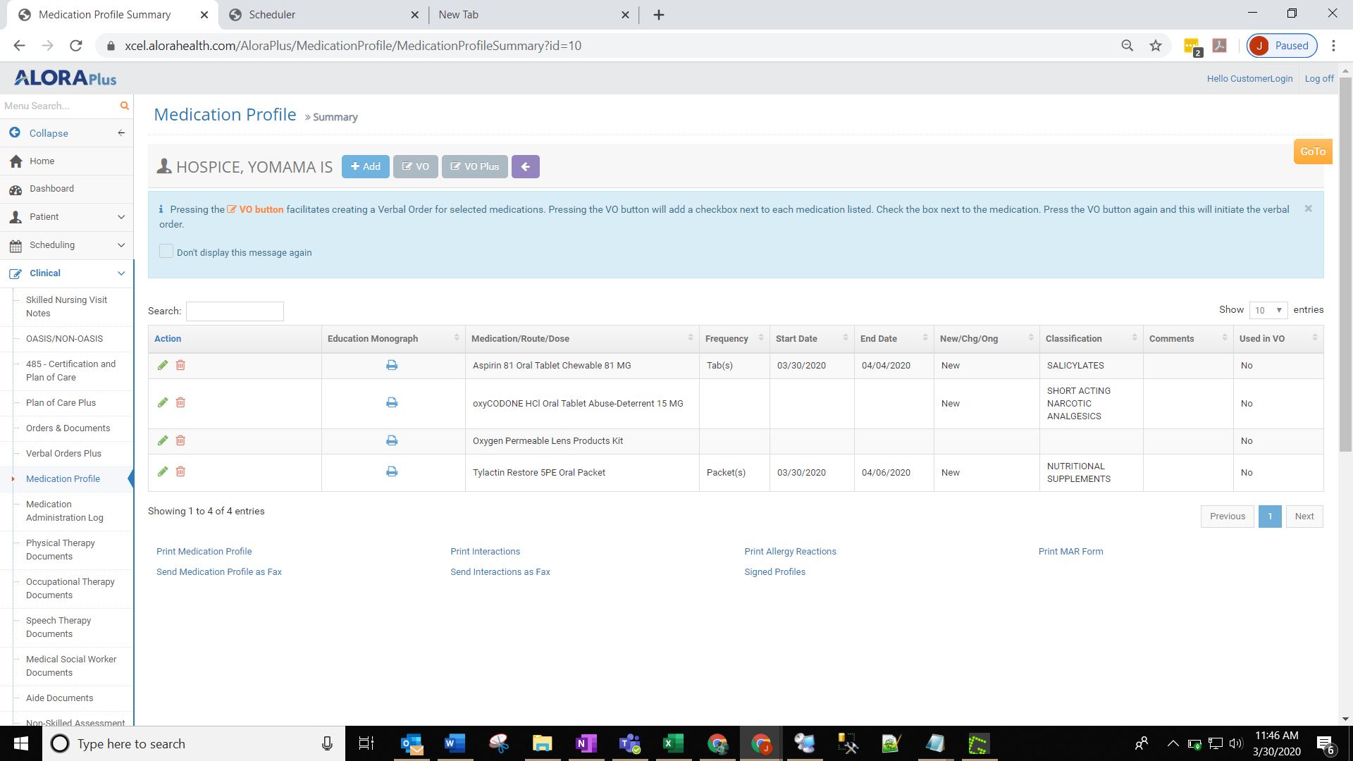 screenshot of Alora Home Health